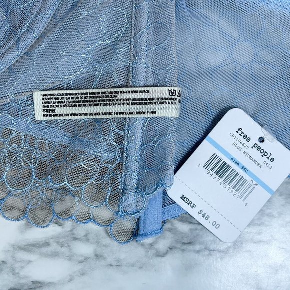 Free People Lucia Underwire Bra in Blue 34C, NEW WITH TAGS - Picture 9 of 13